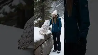 A Snowy Owl and a Magical Winter Moment | Owl Sounds | Owl Videos | Funny Owl Moments