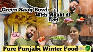 Sarson Da Saag & Makki Di Roti Recipe at Home 🥬🌽 | Punjabi Winter Special Vlog