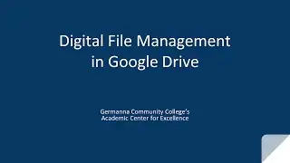 Digital File Management in Google Drive