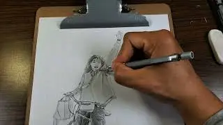 🚴&zwj;♀️Bicycle girl Drawing/sketching ✍️🖼