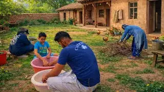 Saving Our Garden Trees from Worm Damage| Family Teamwork in Rural Village Life & Traditional Work🌿🍇