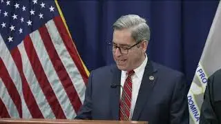 FBI Director Kash Patel providing information on arrests made in federal gambling probe