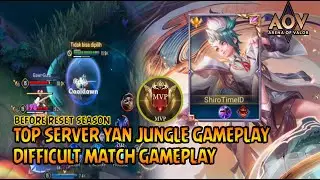 Top Server Yan Jungle Difficult Match Gameplay | Arena of Valor | 傳說對決 | Lienquanmobile | ROV | AOV