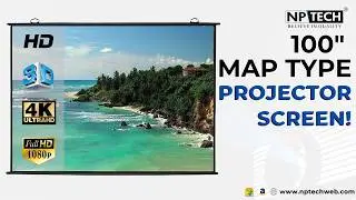 NPTECH 100 Inch Map Type Projector Screen | Massive 8ft x 6ft Display & Setup Guide