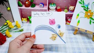 MHTW09 Attractive Quilling Stylized Tulips And Waves DIY Handmade Tutorial
