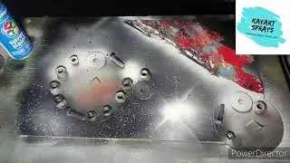 Red mountains under night sky [Spray paint art}