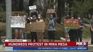 Hundreds Protest In Mira Mesa