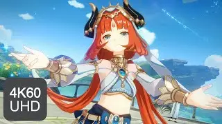 Nilou dances in front of The Akademiya (EN Sub/JP Dub) (4K60 AI Upscale) - Genshin Impact 3.2 Sumeru