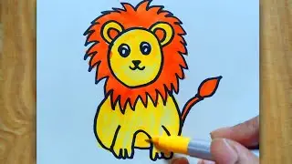 How to Draw a Lion Cute and Easy | Art for Beginner🇱🇷