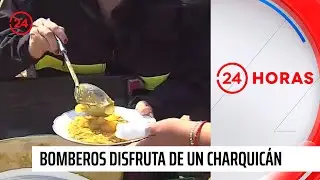Bomberos disfruta de un charquicán de campo en medio del combate de incendios forestales | 24 Horas