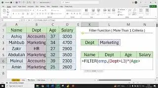 Filter Function || Multiple Condition || And Logic || Excel 2021 || Microsoft 365  (Short & Sweet)