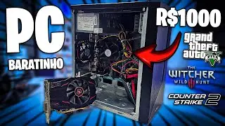 PC BARATINHO DE 1000 REAIS PARA GTA 5 E OUTROS JOGOS! | RODANDO TUDO? | RX 550 4gb I5 3470