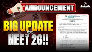 🚨BIG UPDATE for NEET 2026 | Must - Watch 🤯