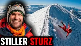 Er löste sich versehentlich von seiner SICHERUNGSLEINE und STÜRZTE in den ABGRUND