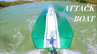 FIRST Unmanned attack planing high speed boat on oval hydrofoil wing СКУТЕР НА ОВАЛНО ПОДВОДНО КРИЛО