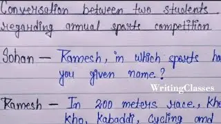 Dialogue  between two students regarding annual sports competition