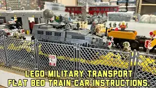 Lego military transport train car instructions.