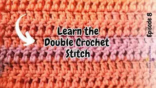 How To Crochet a Double Crochet Stitch - Crochet Basics for Absolute Beginners - Episode 8