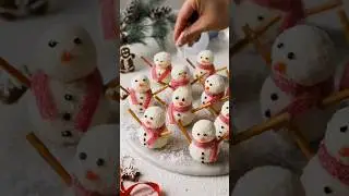Coconut Snowmen 🥥⛄ #shorts #youtubeshorts #food