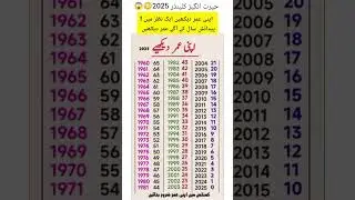 حیرت انگیز عمر کیلنڈر 2025 | Apni Umar Check Karen | Age Chart 2025 | Amazing Fact