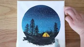 учебник рисования | дикий кемпинг пейзажная живопись | Учебник по акриловой живописи для начинающих