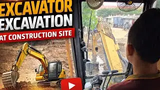 Excavator Excavation at Construction Site | Smooth & Powerful Digging 🚜