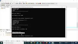 C Program to Display the ATM Transaction