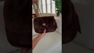 COACH Pillow Madison Shearling in Bison Brown