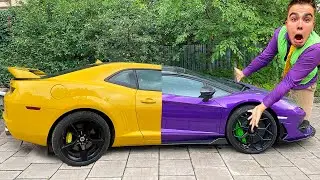 Yellow Man with Remote Control Conjured Double Sports Car VS Mr. Joe on Camaro & Lamborghini 13+