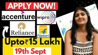 🔥Amazing opportunity in Wipro, Accenture, Reliance, Flipkart etc || Apply now OFF CAMPUS HIRING