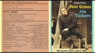 Peter Grimes Met 1969  Jon Vickers Lucine Amara Geraint Evans Colin Davis