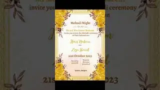 Mehndi invitation card#weddinginvites #ecardforweddingcustom #ecards #shortsviral #trending