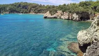 Summer in the heaven Greece! Good summer. The very beautiful beach Skala. Preveza, Greece 31.5.2024.