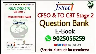 Question Bank for FSSAI CFSO & TO CBT Stage 2 | E-Book Question Bank for CBT 2 by Food Tech 360 🍏