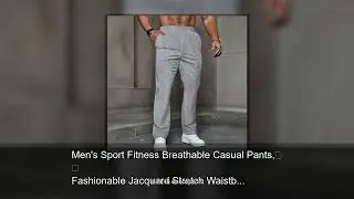 Men's Sport Fitness Breathable Casual Pants, Fashionable Jacquard Stretch Waistband Street Pant