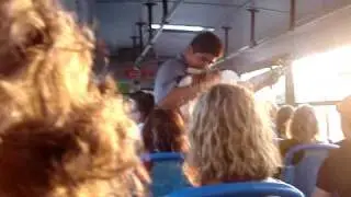 On a bus in Cancun