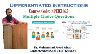 Differentiated Instructions | Video No. 4 | Special Education | SPED Pakistan | Dr. Javed Aftab