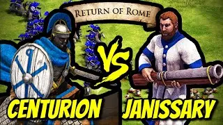 144 ELITE CENTURIONS vs 200 ELITE JANISSARIES (Total Resources) | AoE II: DE