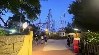 evening walk at porta aventura #portaventura #amusementpark #travel 