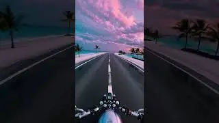 A sky too beautiful to be real. 🏍️🌅💖#FlamingoSky #SurrealRide #POVDream #EndlessBeauty #RideThrough