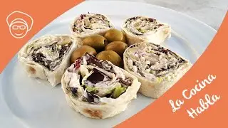 Canapés enrollados de atún y huevo