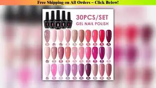 NAILCO 30pcs All-Season Gel Nail Polish Set Nude Pink White Semi Permanent Soak Off UV Gel