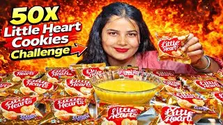 Eating 50 Packets of Little Hearts 😳 | Crazy Cookies Challenge