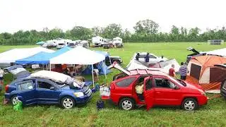 Timelapse of Good Life campers setting up at Electric Forest