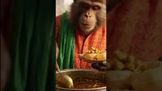 Funny Monkey Preparing Pani Puri | North Indian Street Food Comedy