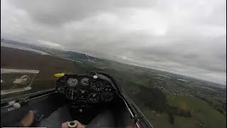 SZD Junior: no luck finding lift on cemetery ridge - at Portmoak airfield