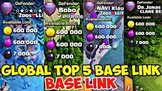 Global Top No 1 Player Base With Link | New Top 5 Th15 Trophy Pushing Base With Link | COC
