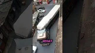 HARD Level Truck Driving, Big Rig Stuck in Narrow Street Challenge #automobile #truck #shorts