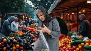 circulation in local traditional market🍆Buying agricultural products/making local dish Dil Dukoni😋🍅🧄