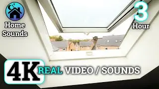 3 Hour Open Skylight Window ASMR Sounds (Windy Grey Rainy Day) Trains, Planes, Cars - relax & sleep